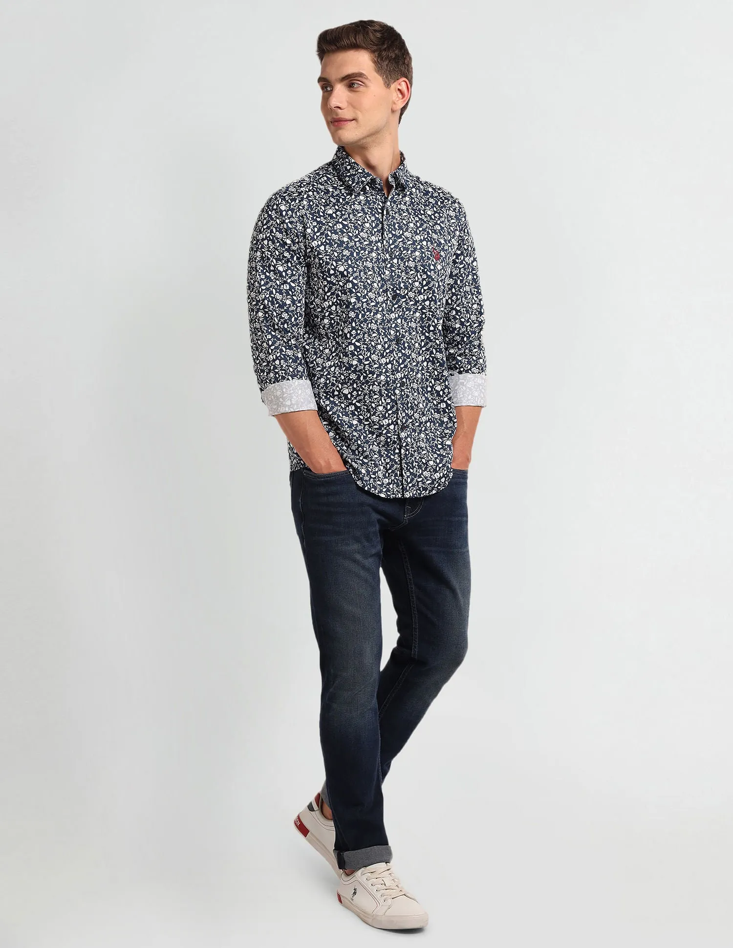 Floral Print Slim Fit Shirt