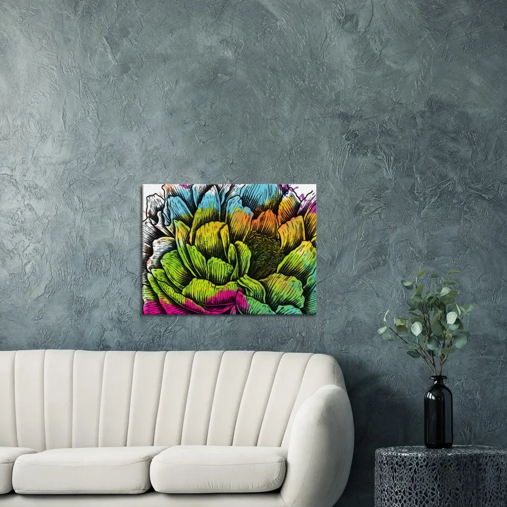 Flower watercolor abstract Canvas wall art