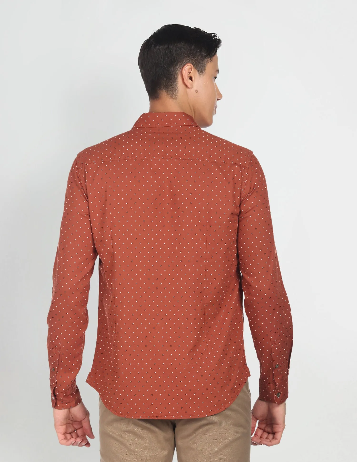 Geometric Print Dobby Shirt