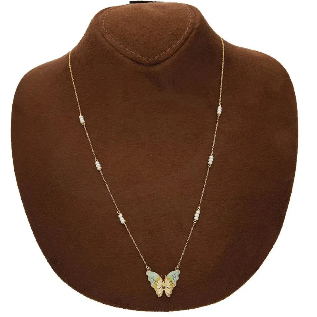 Gold Butterfly Necklace 18KT - FKJNKL18K2546