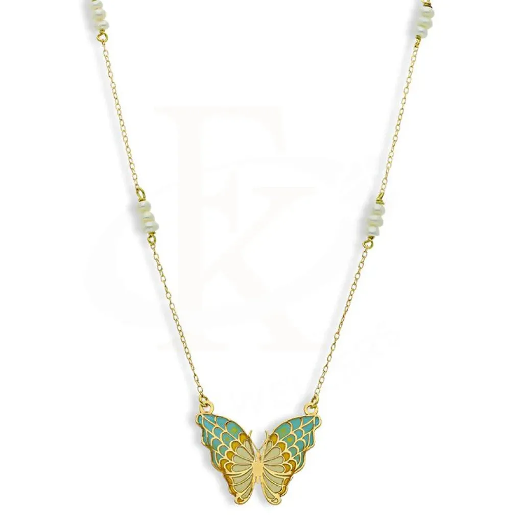 Gold Butterfly Necklace 18KT - FKJNKL18K2546