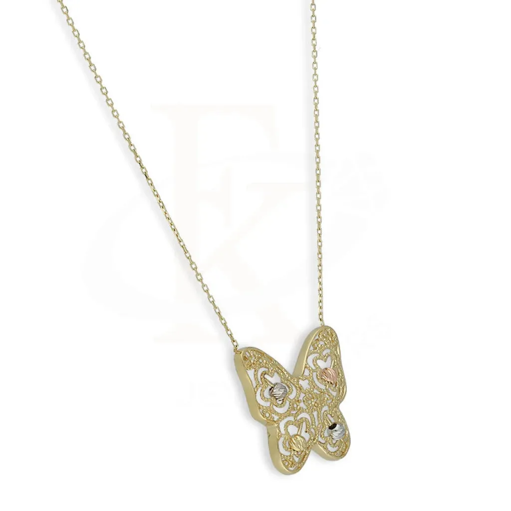 Gold Butterfly Shaped Necklace 18KT - FKJNKL18K5273