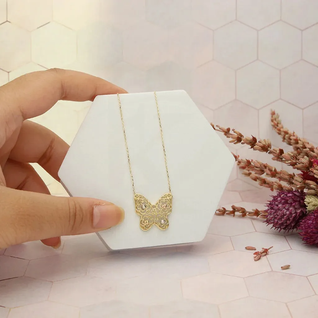 Gold Butterfly Shaped Necklace 18KT - FKJNKL18K5273