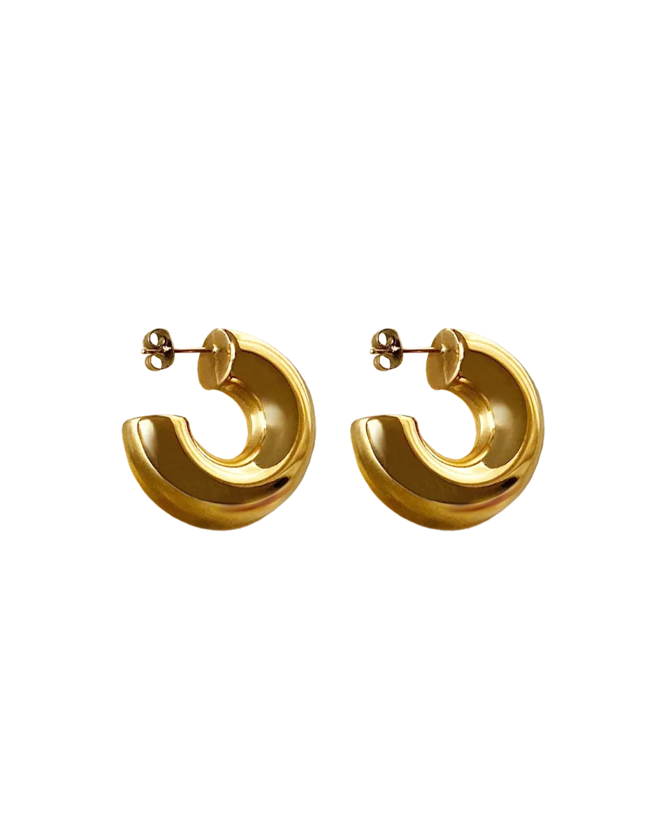 Gold Juliet Chubby Hoop 
Earrings