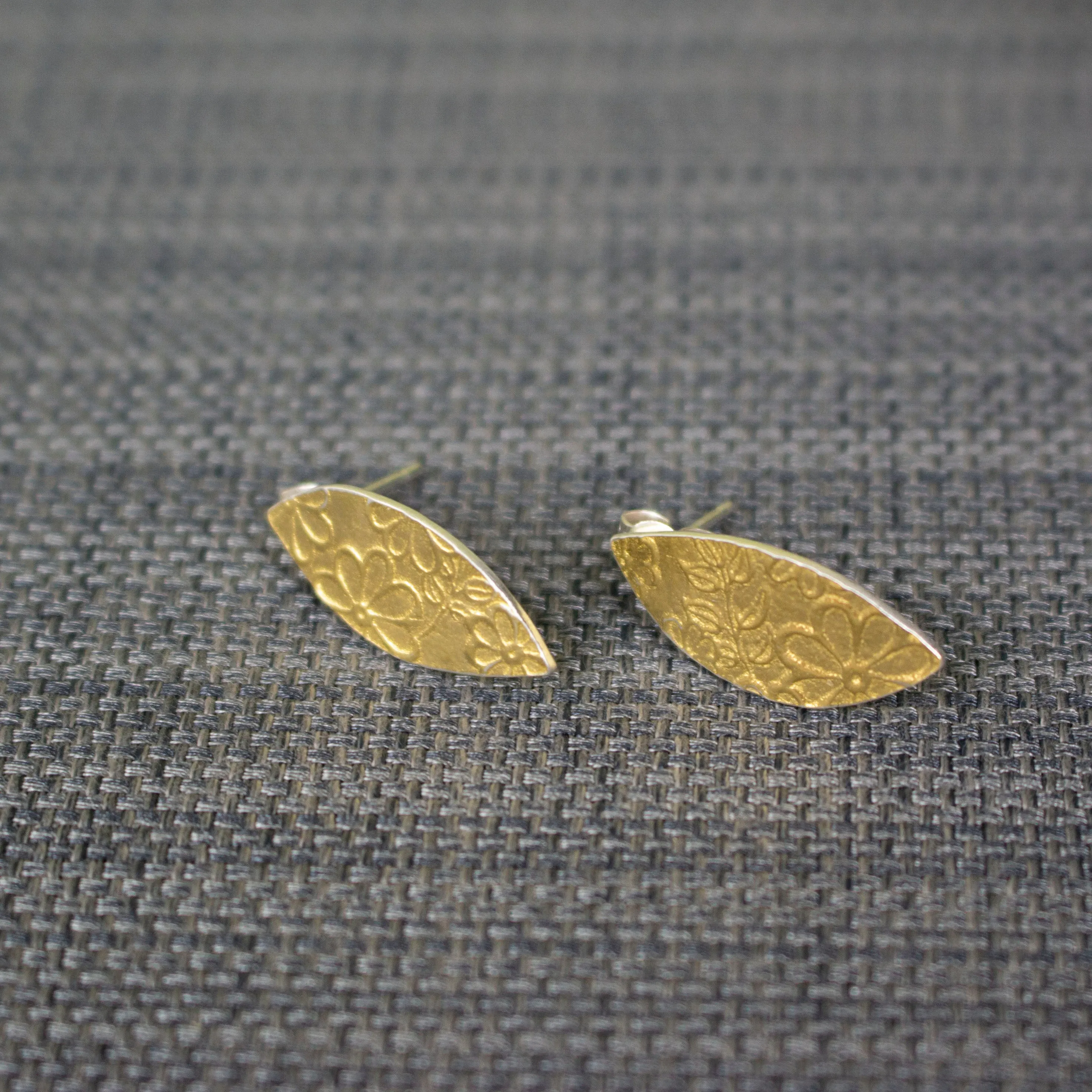 Golden Blossom Petal Stud Earrings