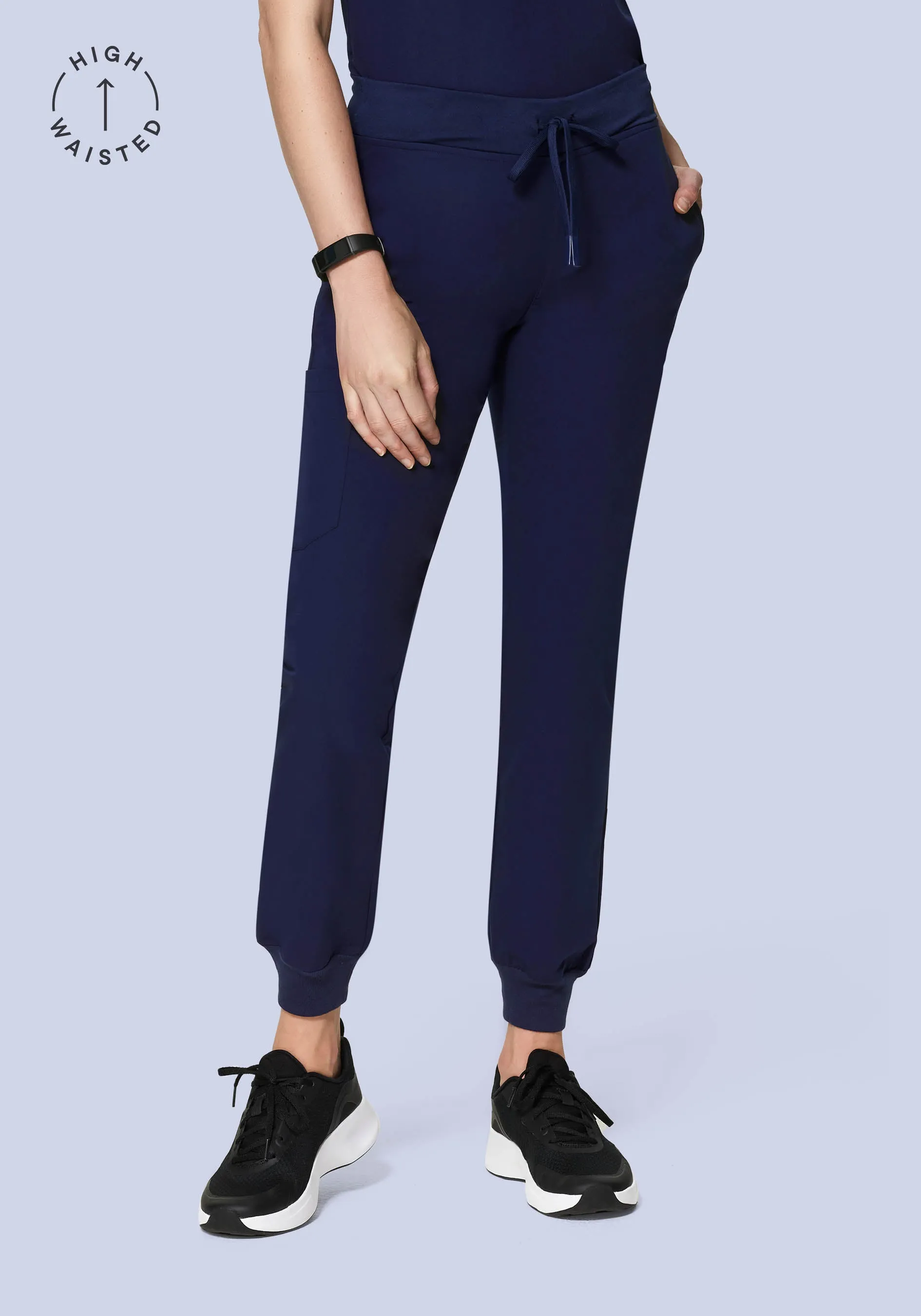 High Waisted Joggers Navy