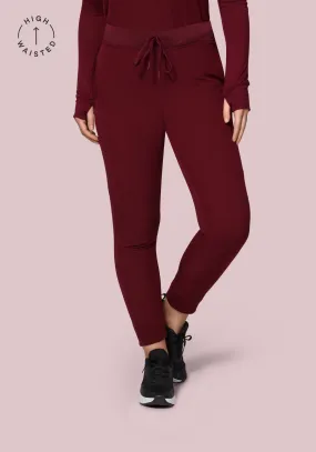 High Waisted Joggers Wine