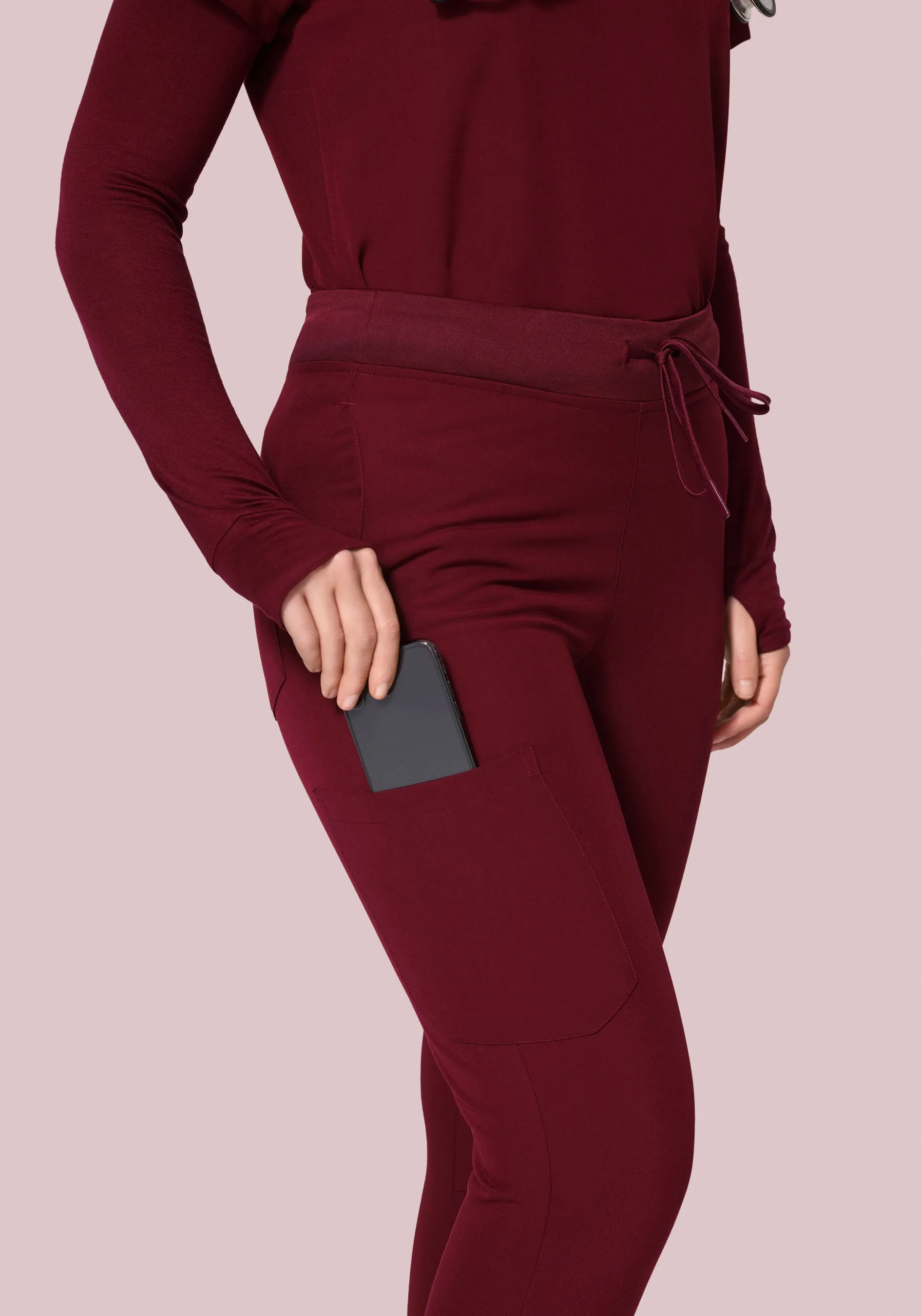 High Waisted Joggers Wine