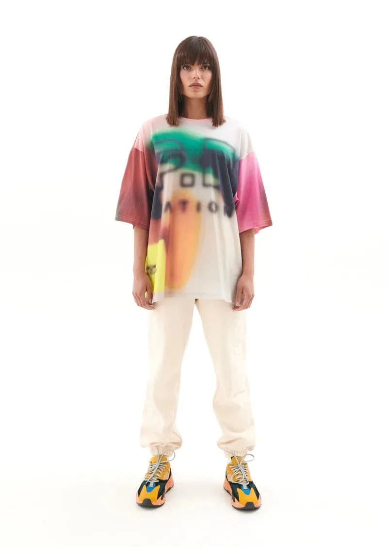 IMMERSION TEE IN BLUR MULTI PRINT