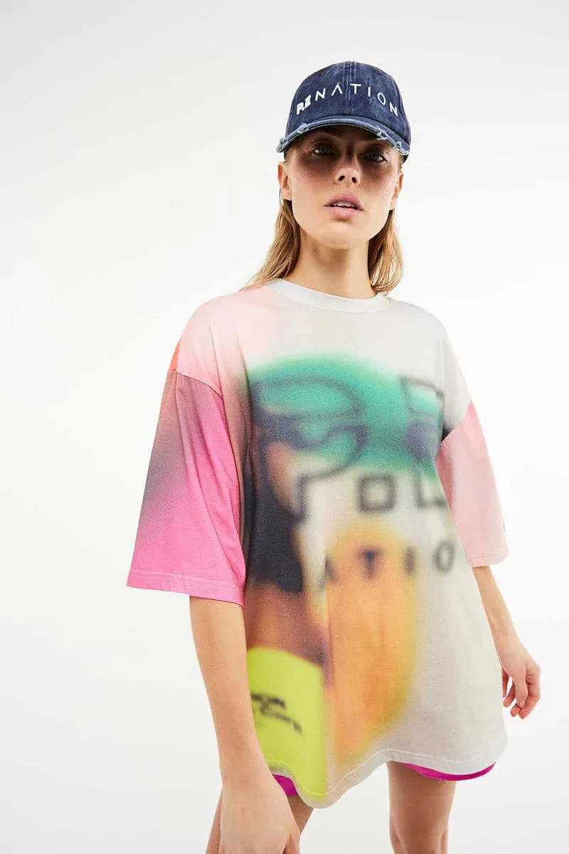 IMMERSION TEE IN BLUR MULTI PRINT