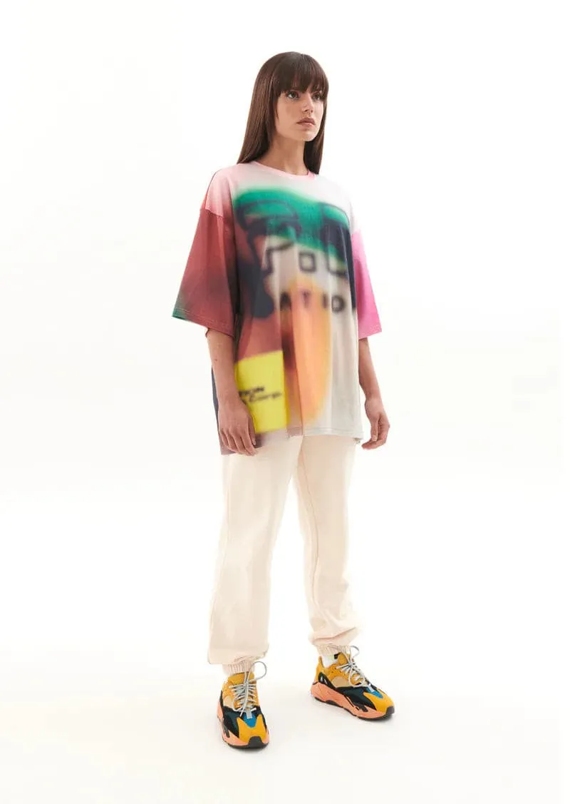 IMMERSION TEE IN BLUR MULTI PRINT