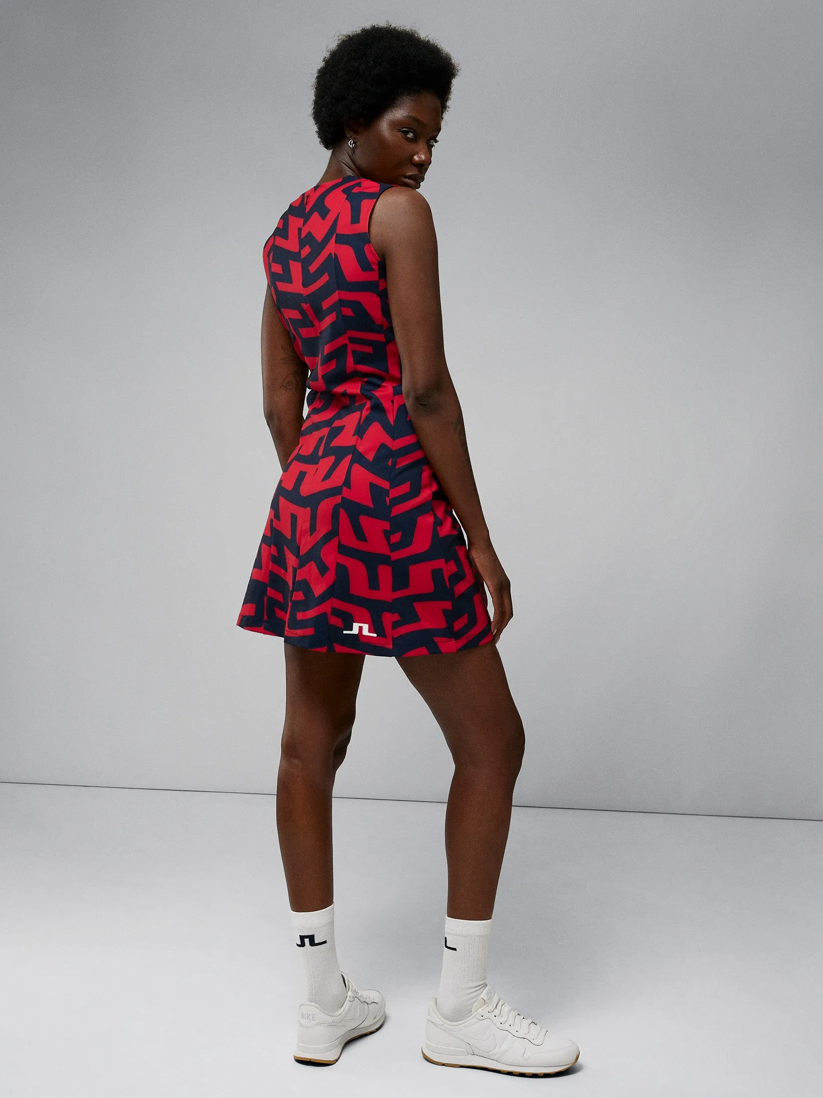 Jasmin Print Dress / Bridge Swirl Red