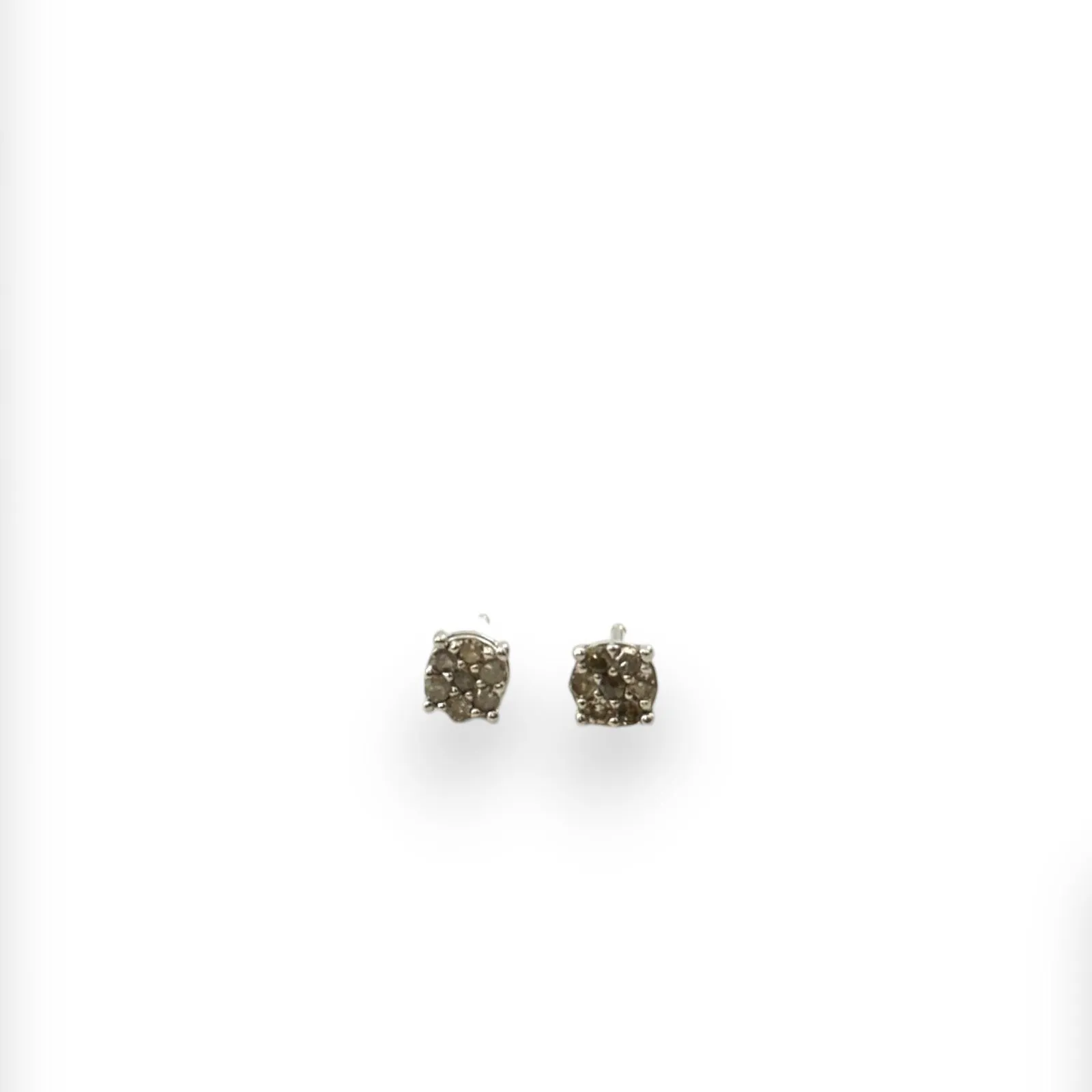 Kids 10kt Solid White Gold Diamond Small Everyday Stud Earrings