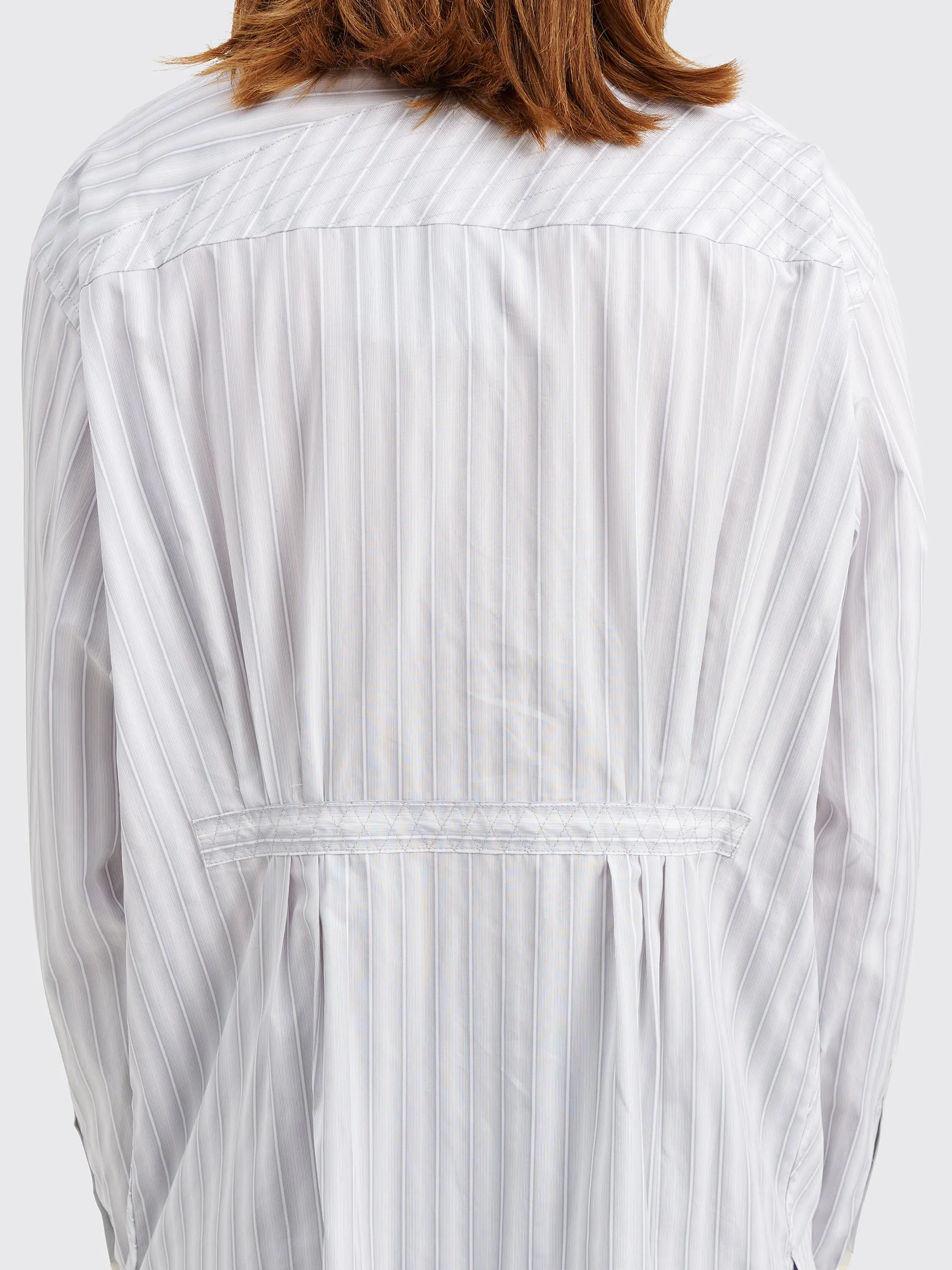 Kiko Kostadinov Aspasia Shirt Twill Light Grey Stripes