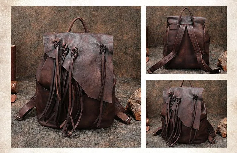 Large leather backpack,  Handcrafted leather bag, Women Vintage School bag,Full Grain Leather Everyday Backpack, Special Gift for Her