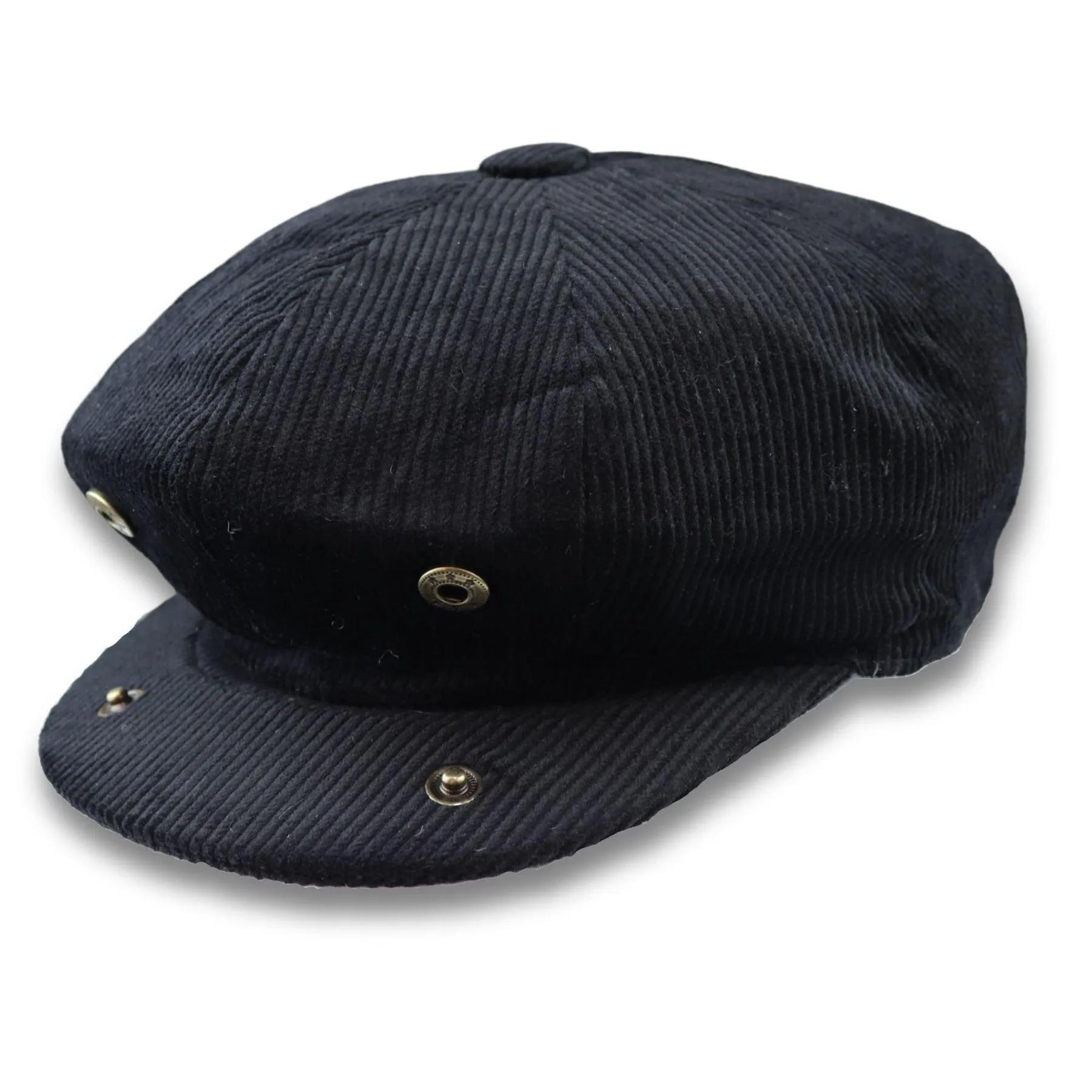 Men's Flat Cap 100% Cotton Corduroy Newsboy Baker Boy Peaked 8 Panel Hat