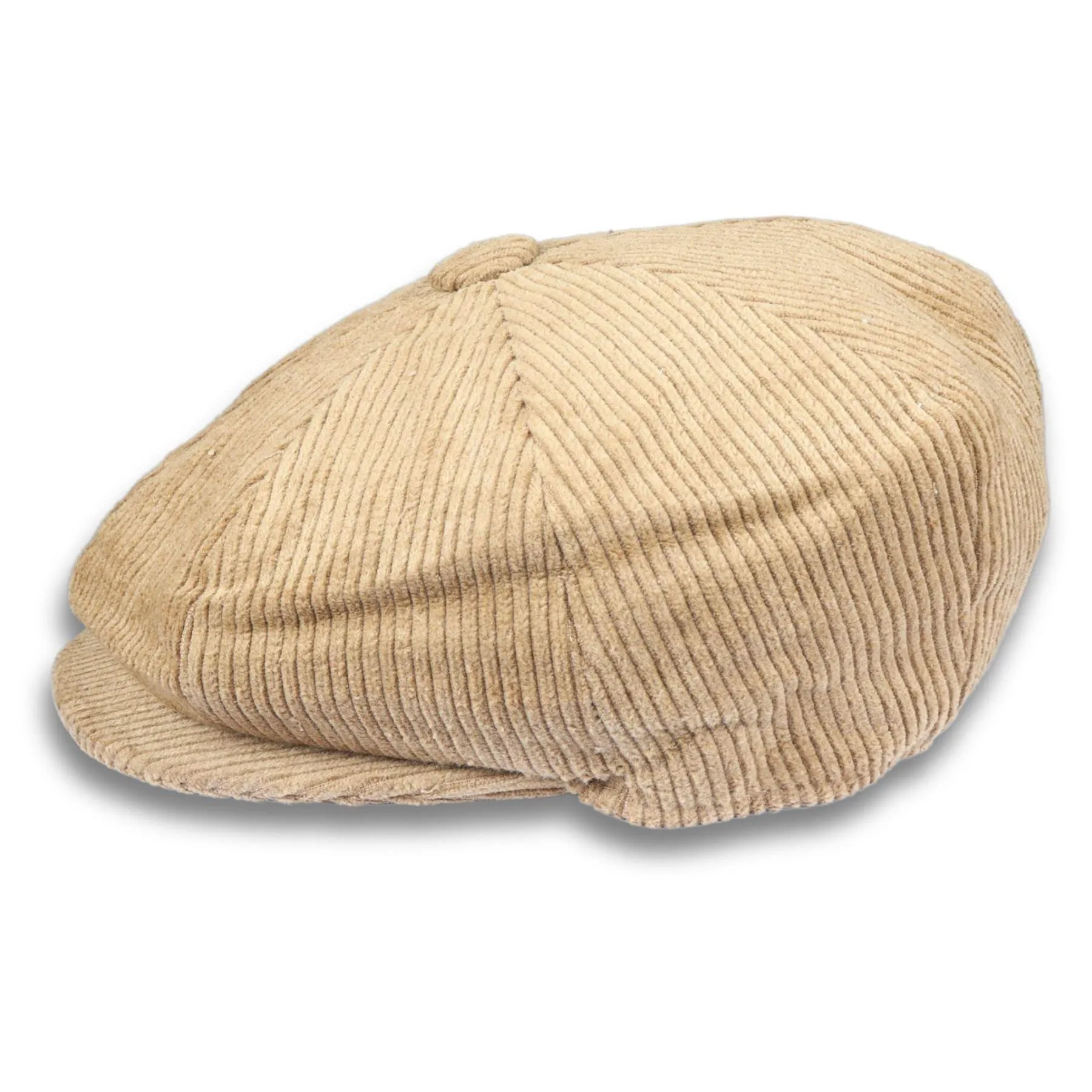 Men's Flat Cap 100% Cotton Corduroy Newsboy Baker Boy Peaked 8 Panel Hat