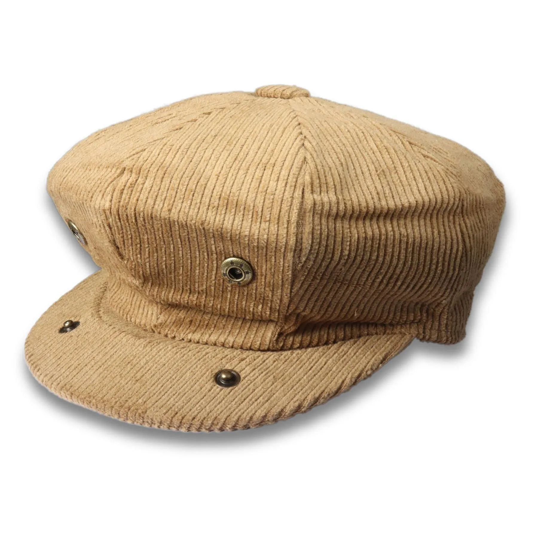 Men's Flat Cap 100% Cotton Corduroy Newsboy Baker Boy Peaked 8 Panel Hat