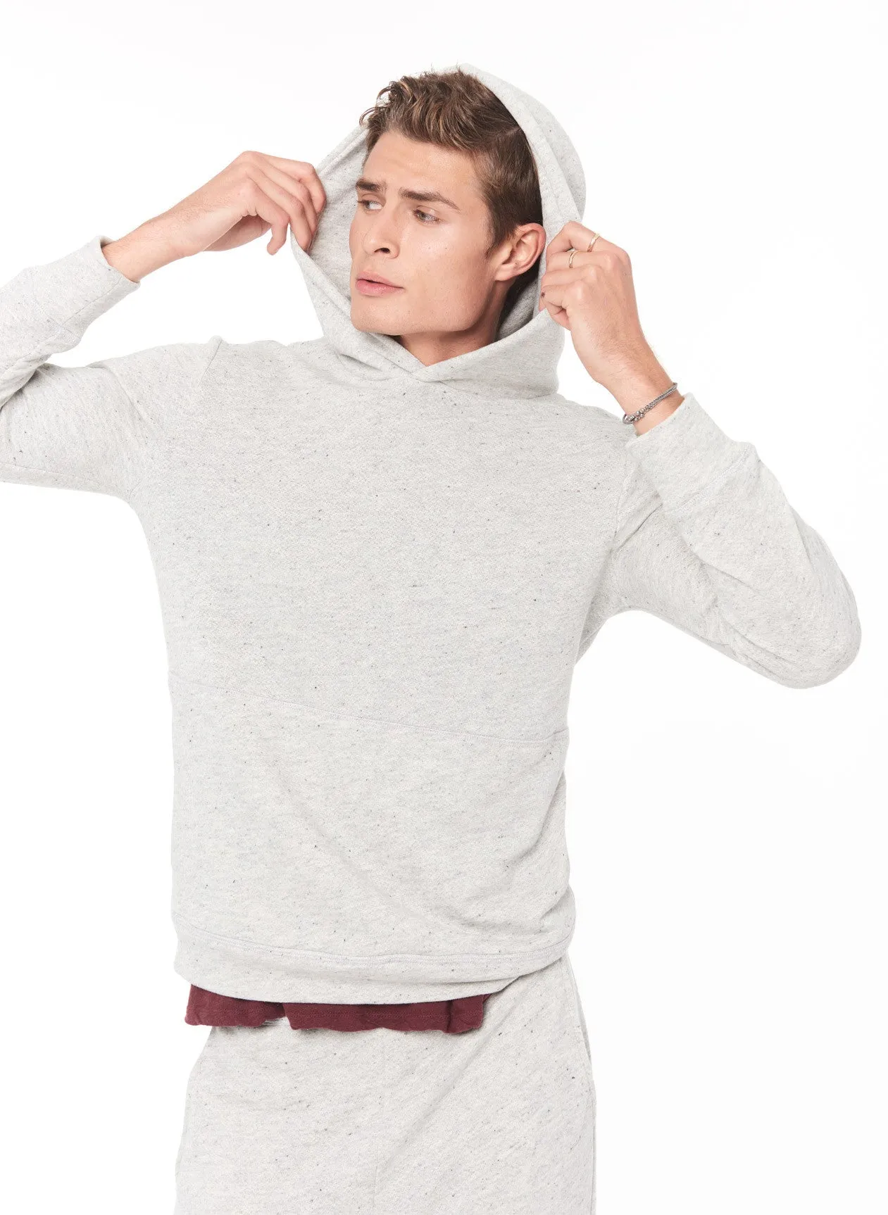 MEN'S LIGHT HEATHER GREY PULLOVER HOODIE