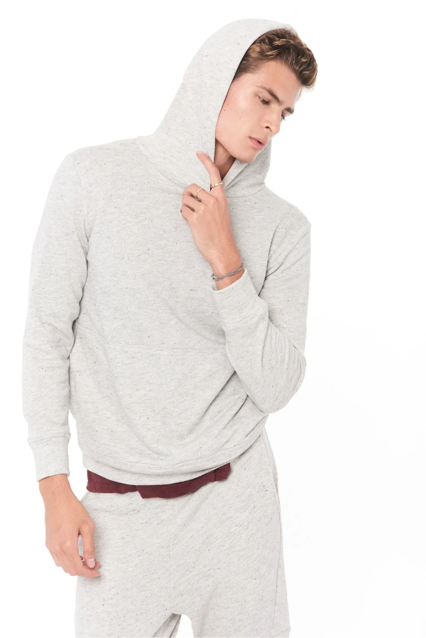 MEN'S LIGHT HEATHER GREY PULLOVER HOODIE