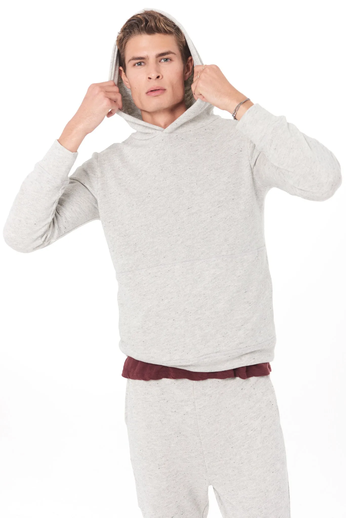 MEN'S LIGHT HEATHER GREY PULLOVER HOODIE