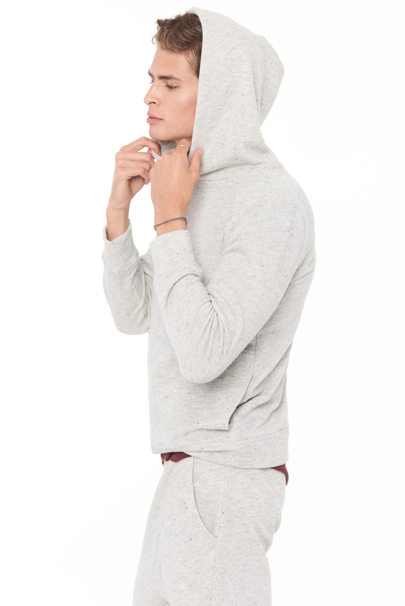 MEN'S LIGHT HEATHER GREY PULLOVER HOODIE