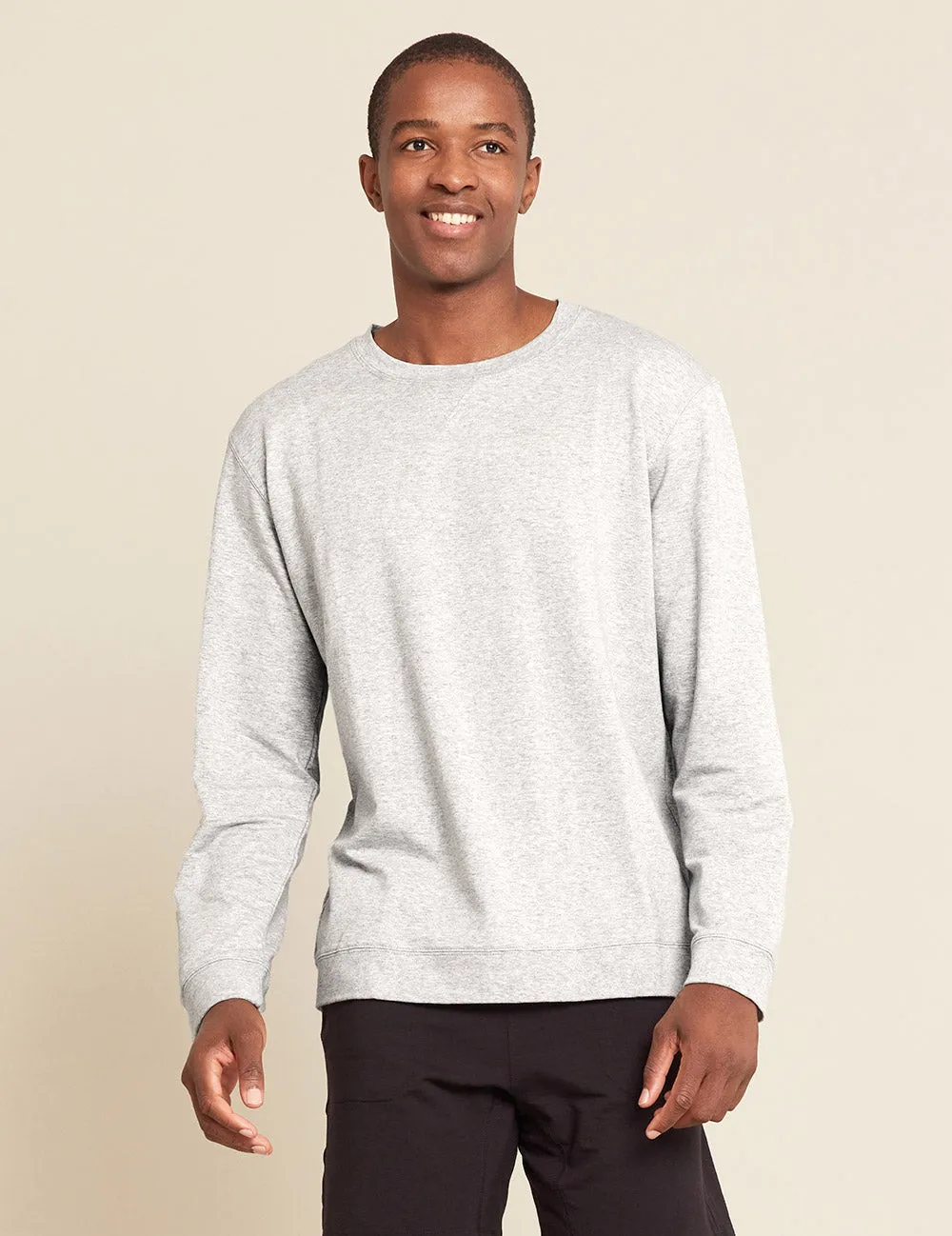 Men's Weekend Crew Pullover - Light Grey Marl