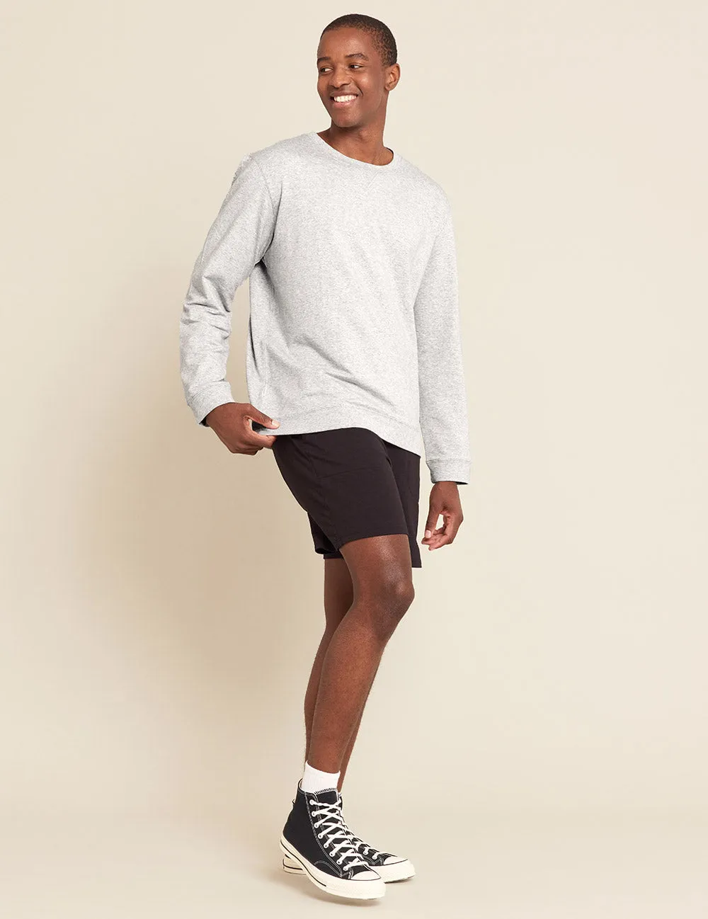 Men's Weekend Crew Pullover - Light Grey Marl