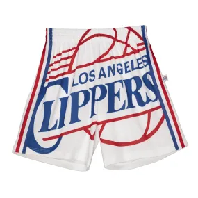 Mitchell & Ness Big Face 2.0 Shorts Los Angeles Clippers White