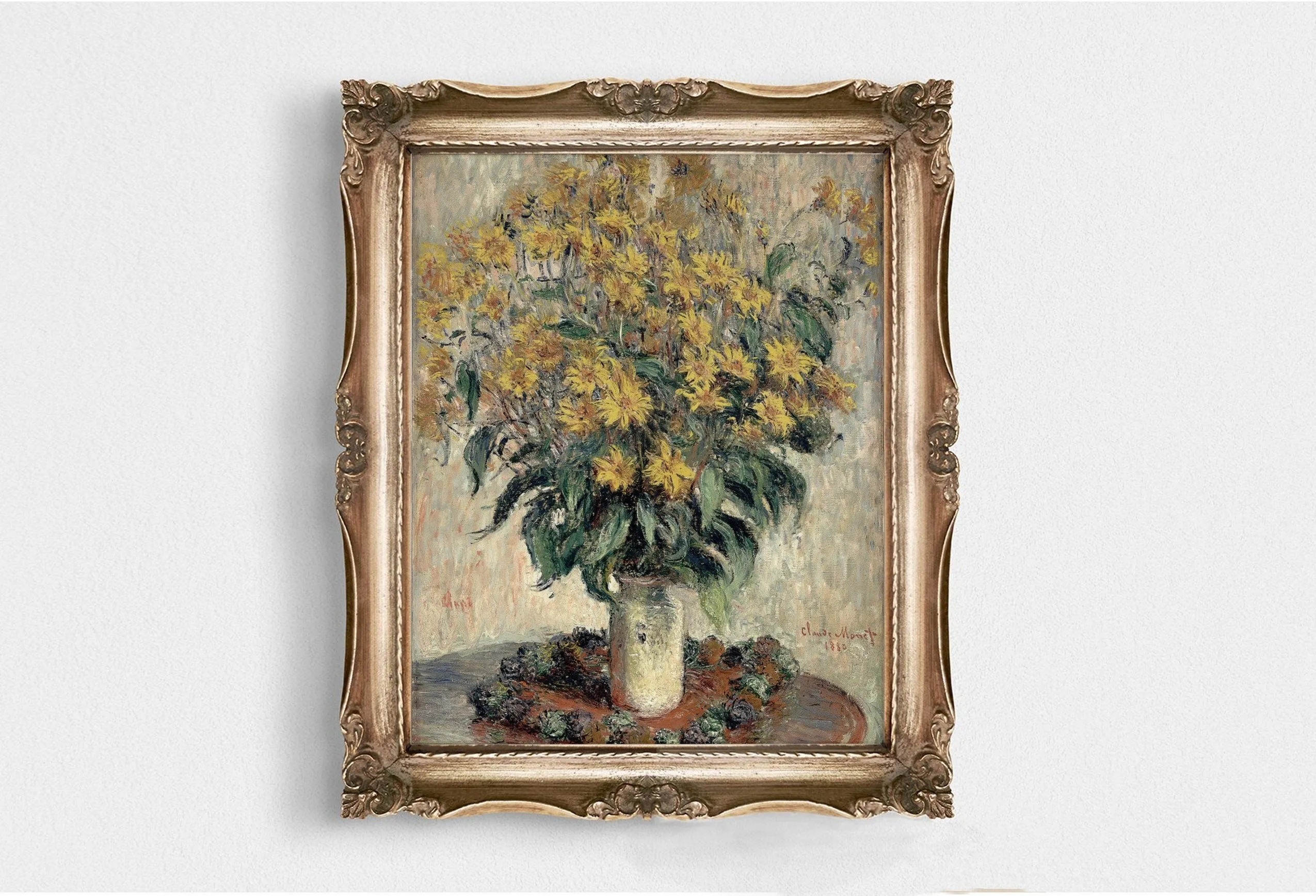 Monet Vintage Floral Vase Wall Print