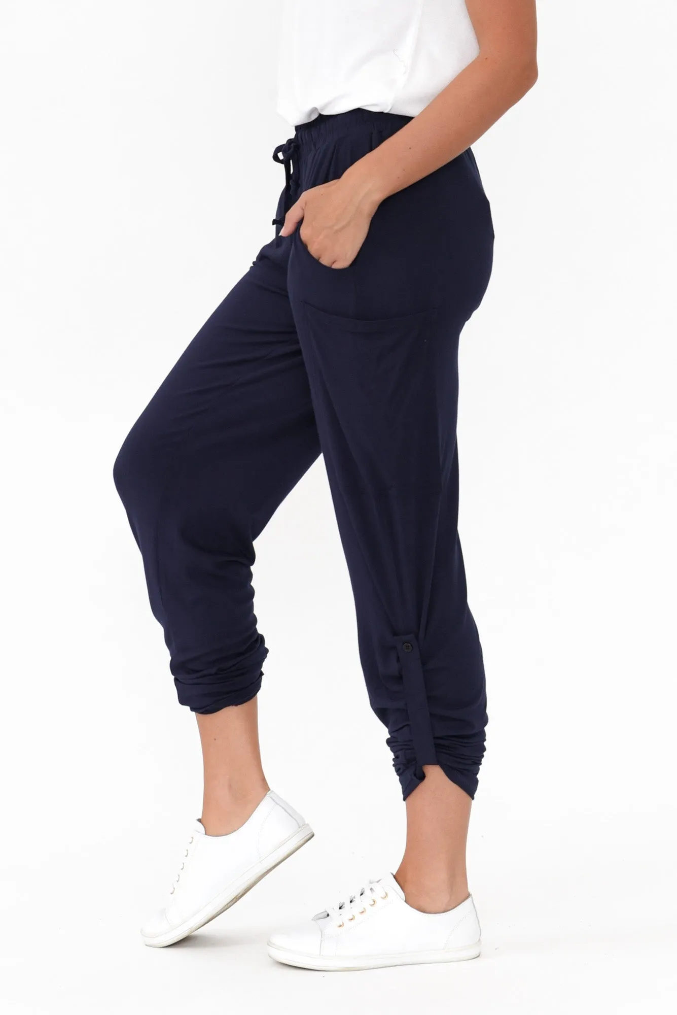 Navy Bamboo Pocket Pants