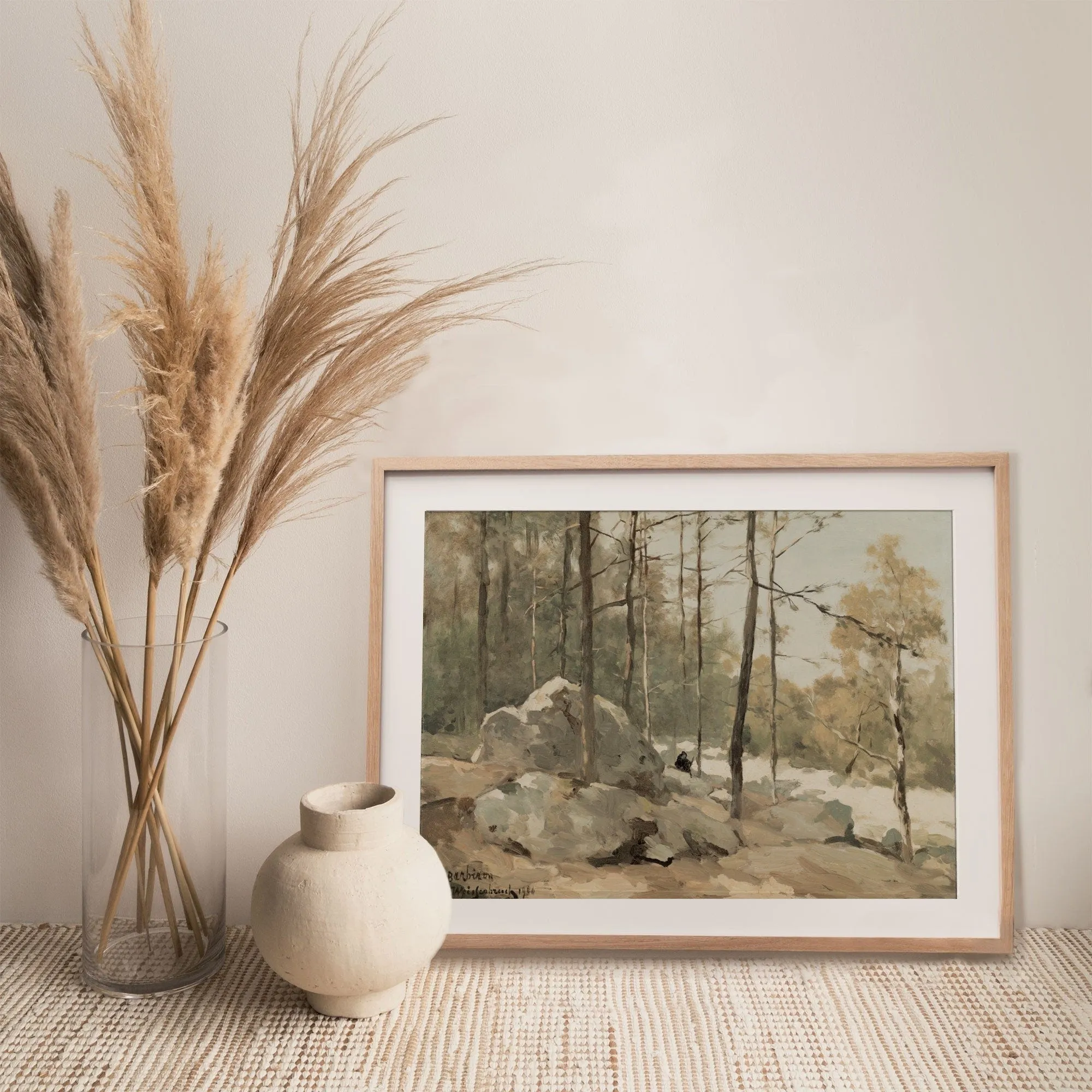 Neutral Woods Vintage Landscape Wall Art Print Poster