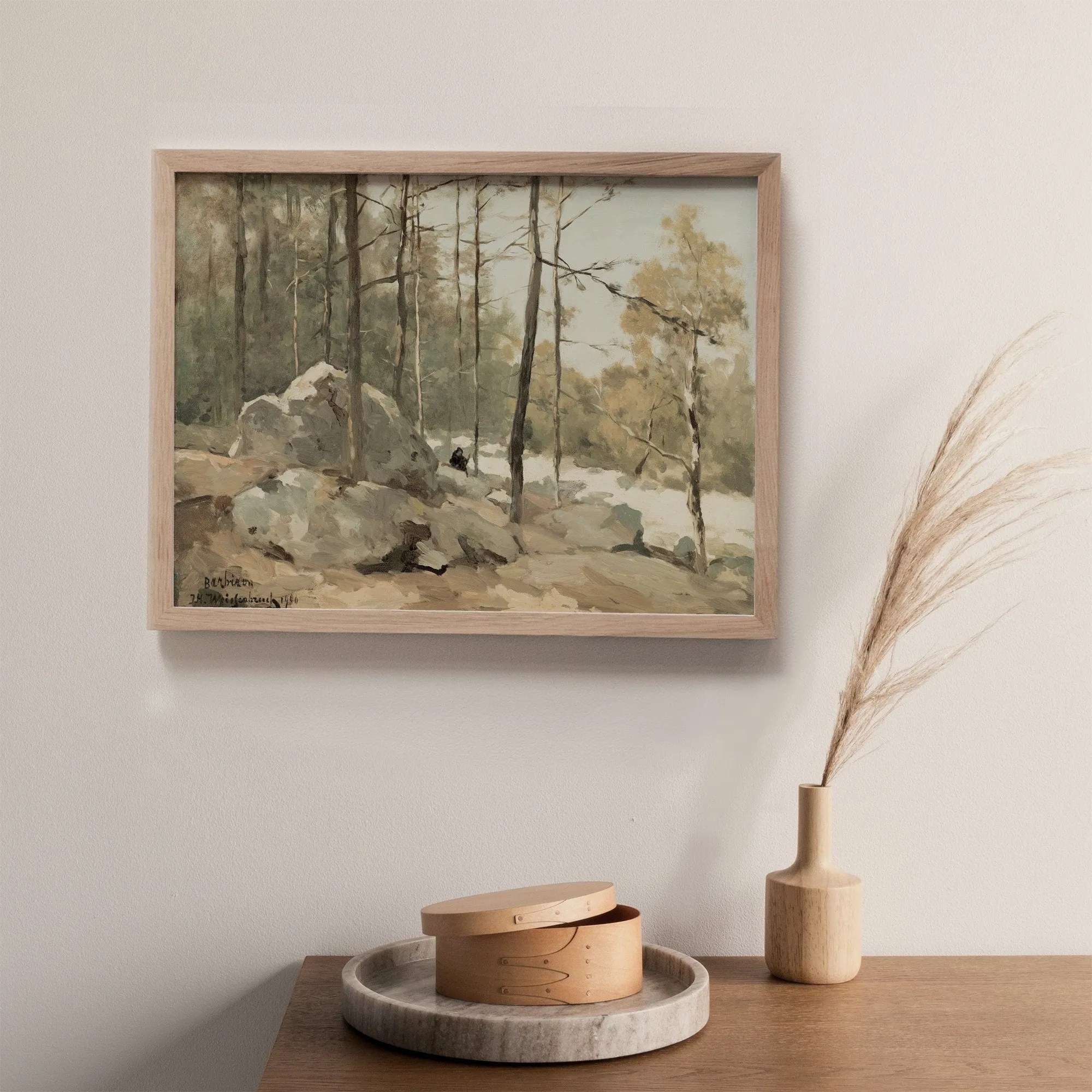 Neutral Woods Vintage Landscape Wall Art Print Poster