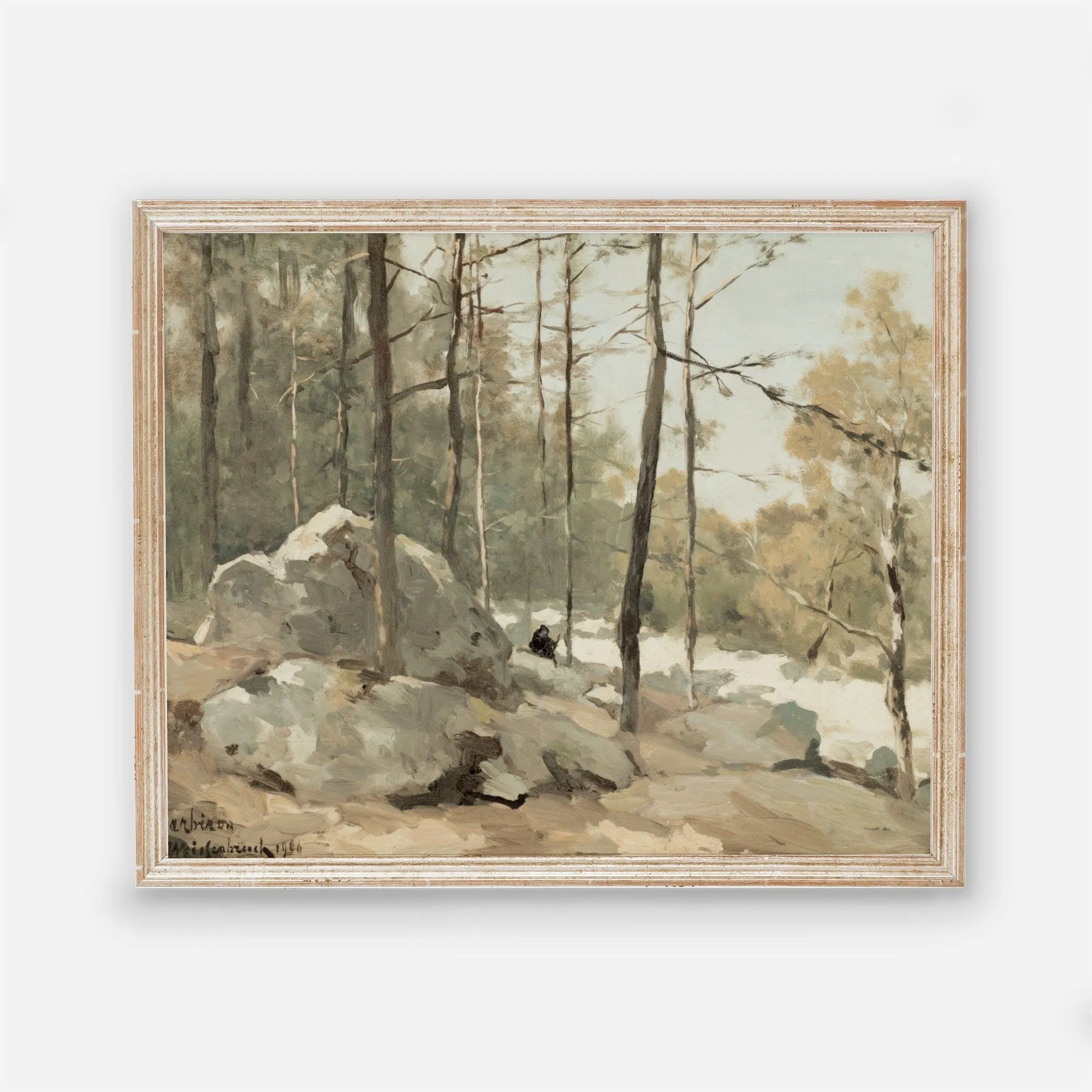 Neutral Woods Vintage Landscape Wall Art Print Poster