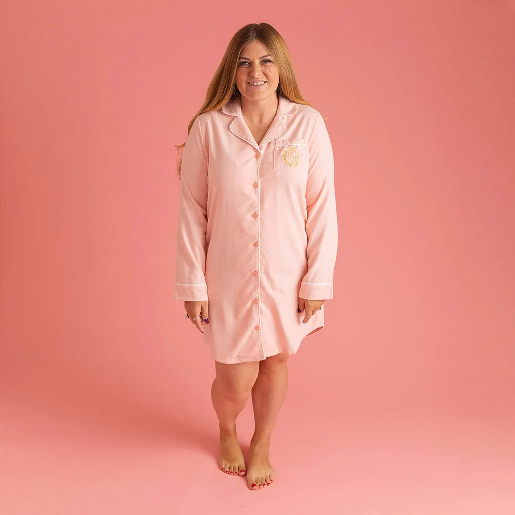 Powder Pink Women's Flannelette Sleep Shirt