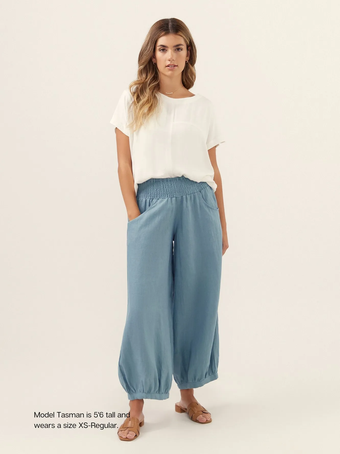 Sadhu French Linen Pants Tahiti Blue