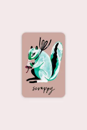 Scrappy Squirrel Vinyl Sticker