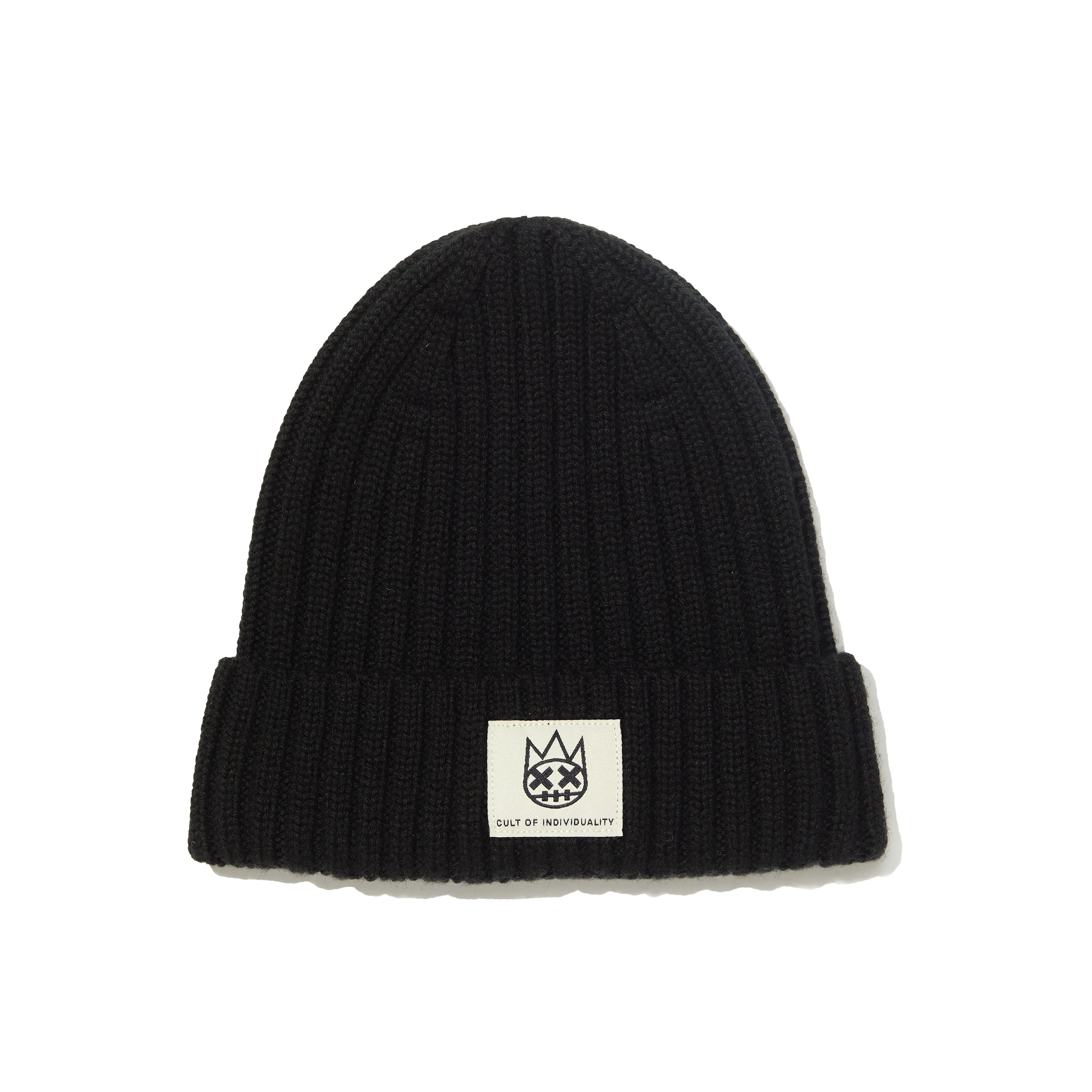 SHIMUCHAN LOGO KNIT HAT IN VINTAGE BLACK