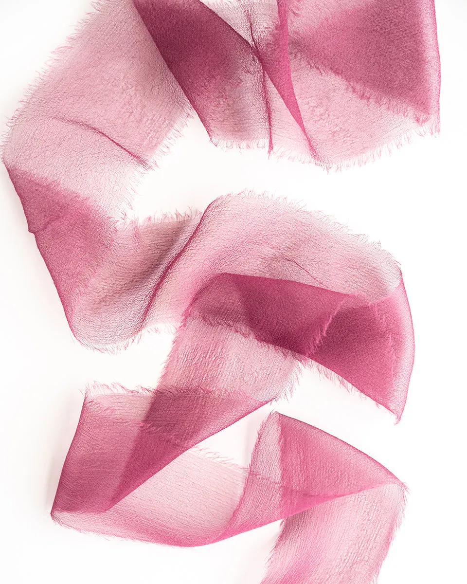 Silk Gossamer Ribbon in Rhubarb