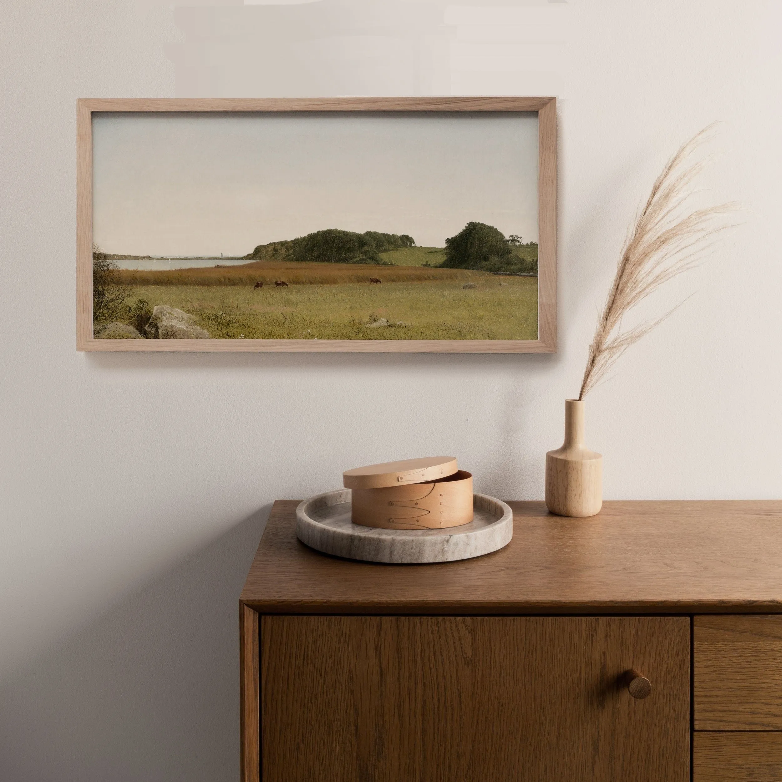 Soft Sage Vintage Landscape Wall Art Print