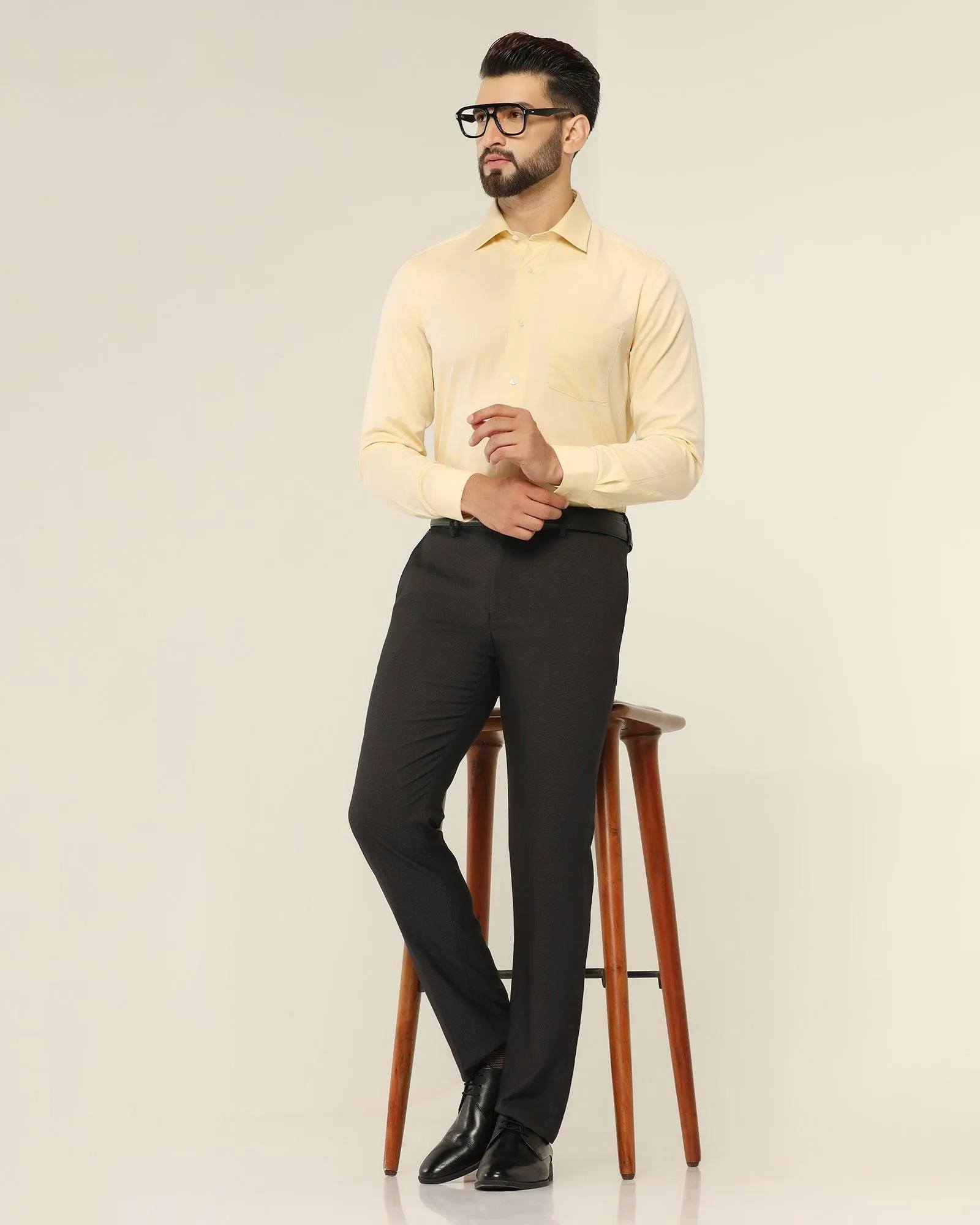 Temp Tech Formal Yellow Textured Shirt - Pound