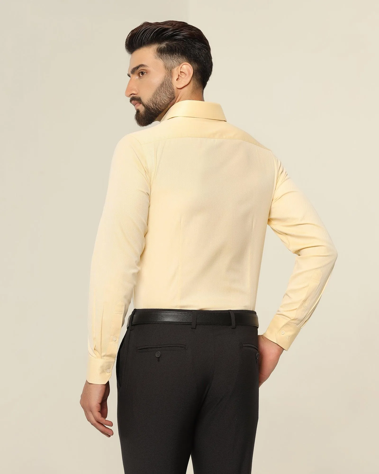 Temp Tech Formal Yellow Textured Shirt - Pound