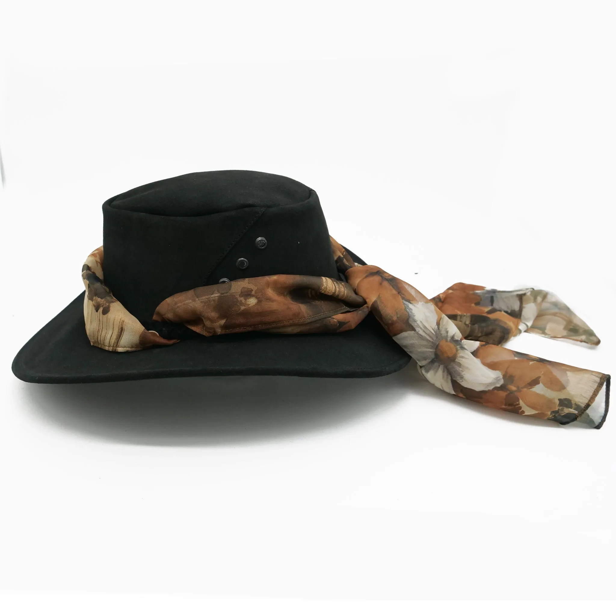 The Alice Suede Hat with Autumn Flower Scarf