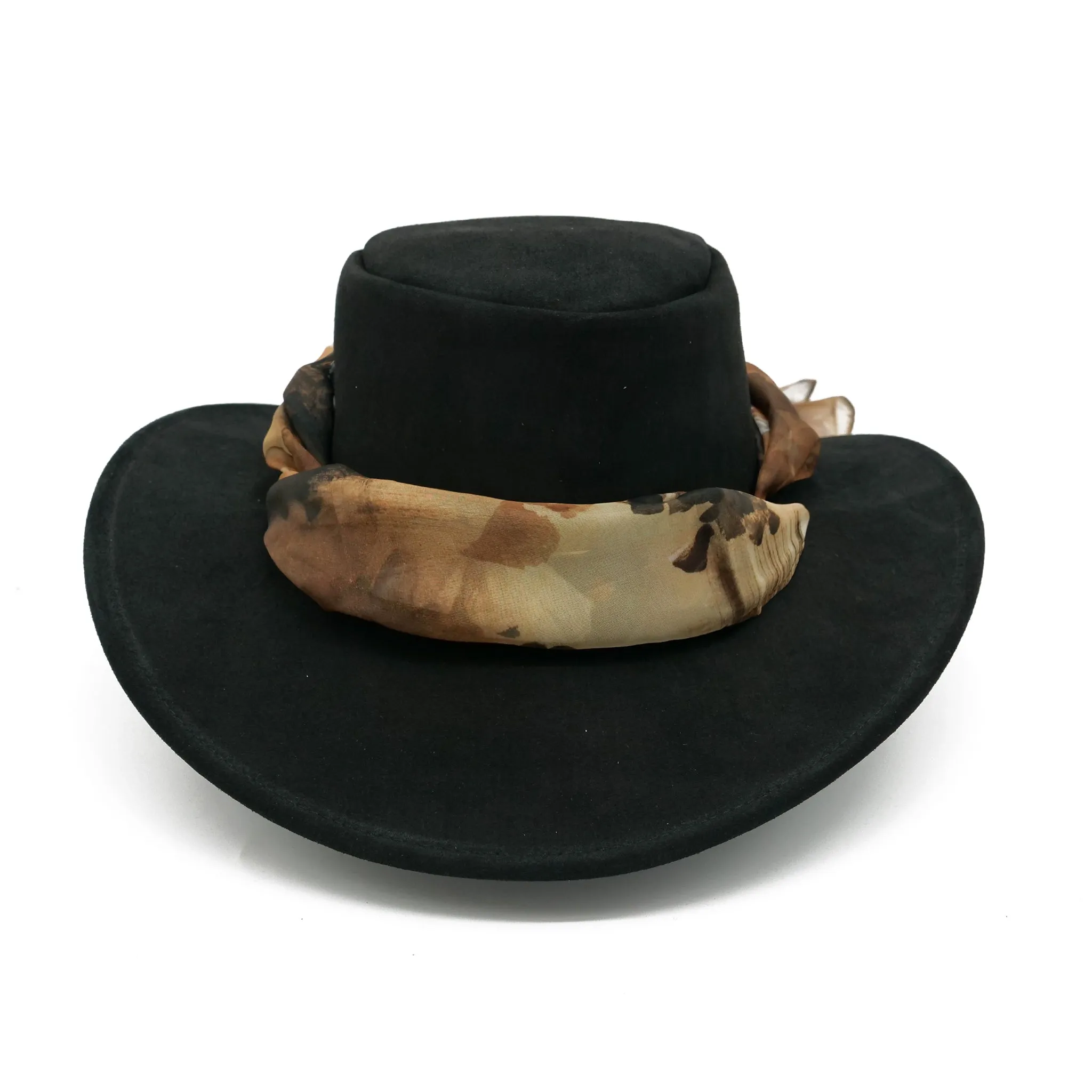 The Alice Suede Hat with Autumn Flower Scarf