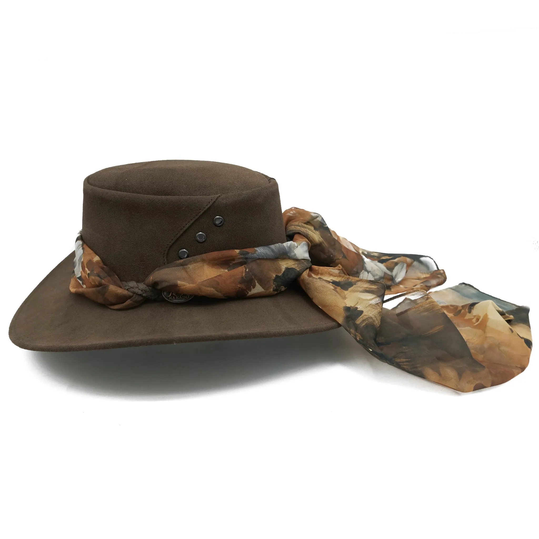 The Alice Suede Hat with Autumn Flower Scarf