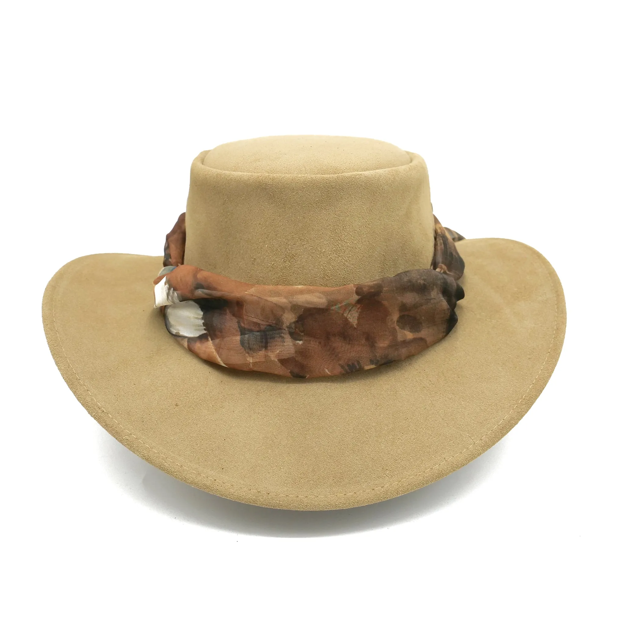 The Alice Suede Hat with Autumn Flower Scarf