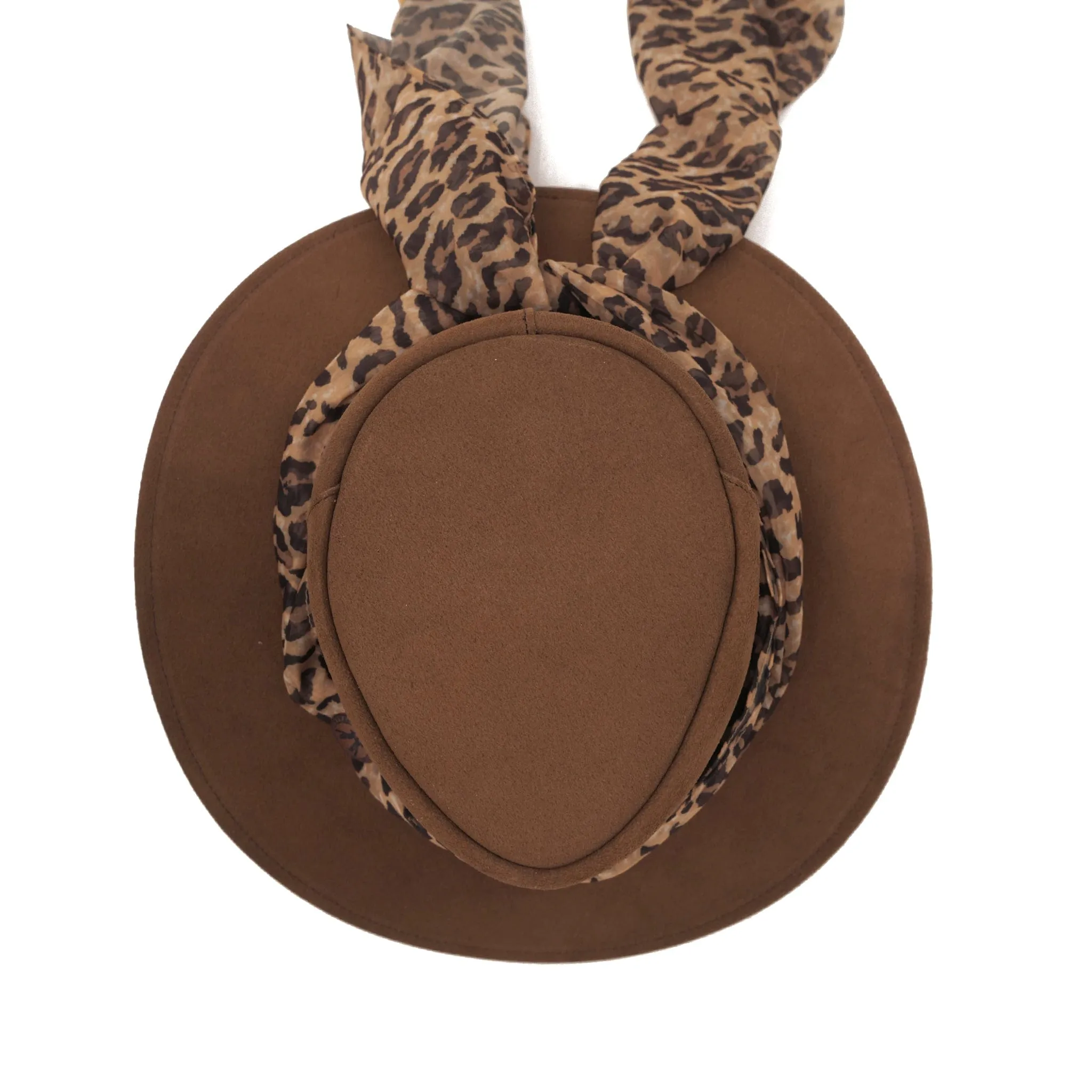 The Alice Suede Hat with Leopard Scarf