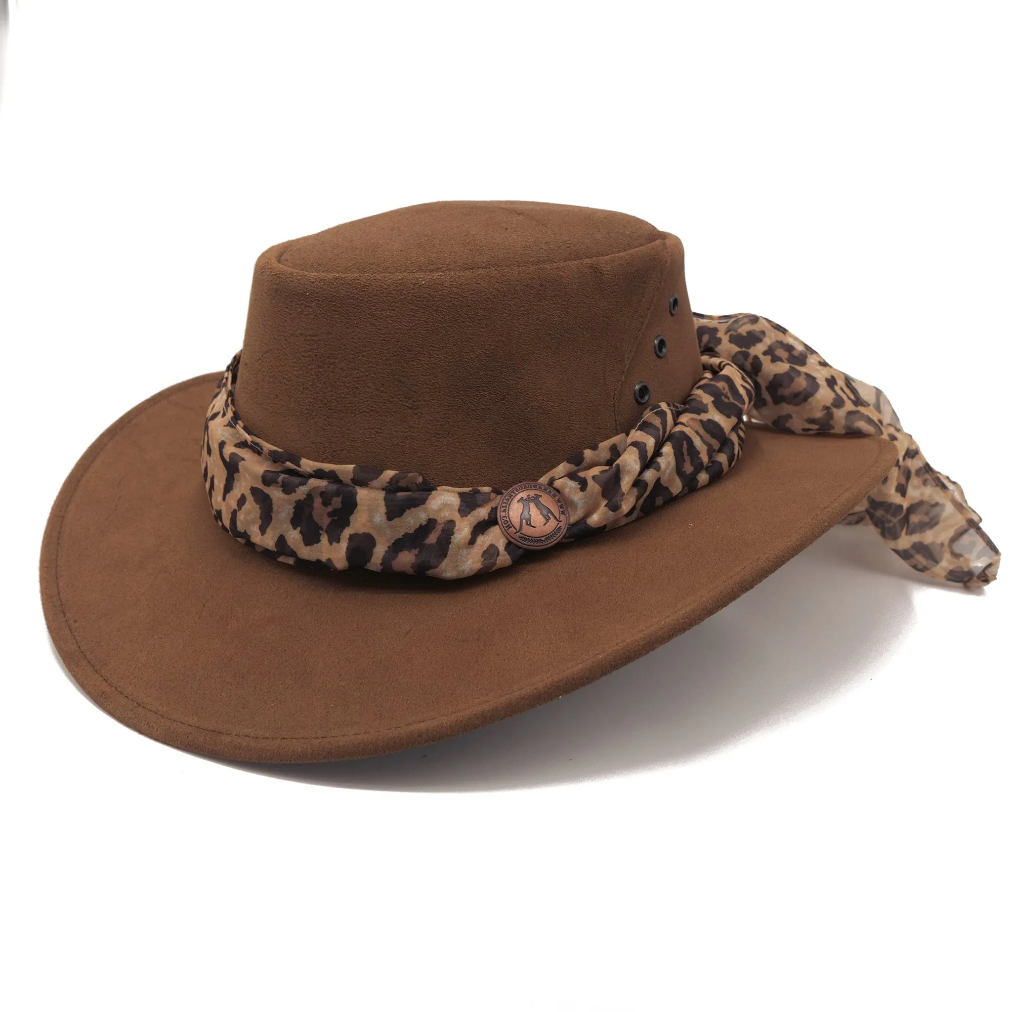 The Alice Suede Hat with Leopard Scarf