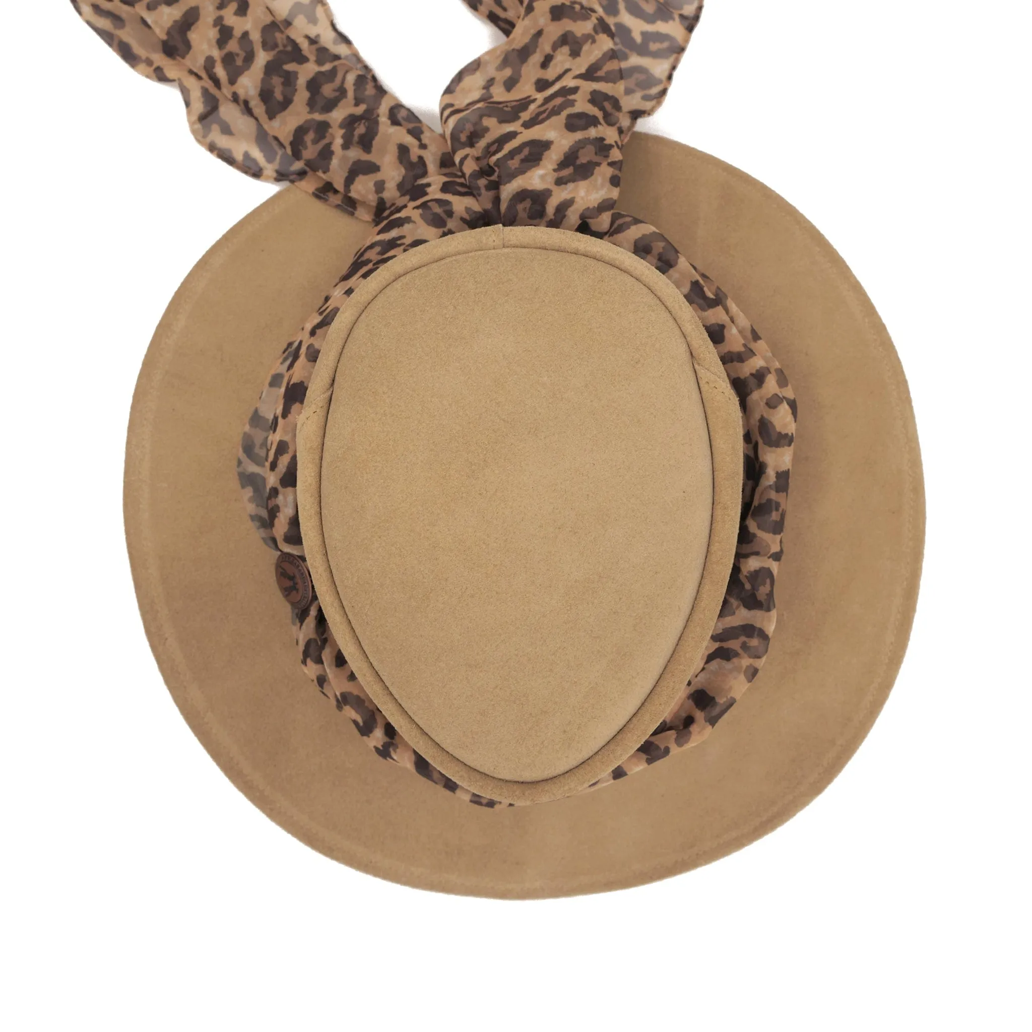 The Alice Suede Hat with Leopard Scarf