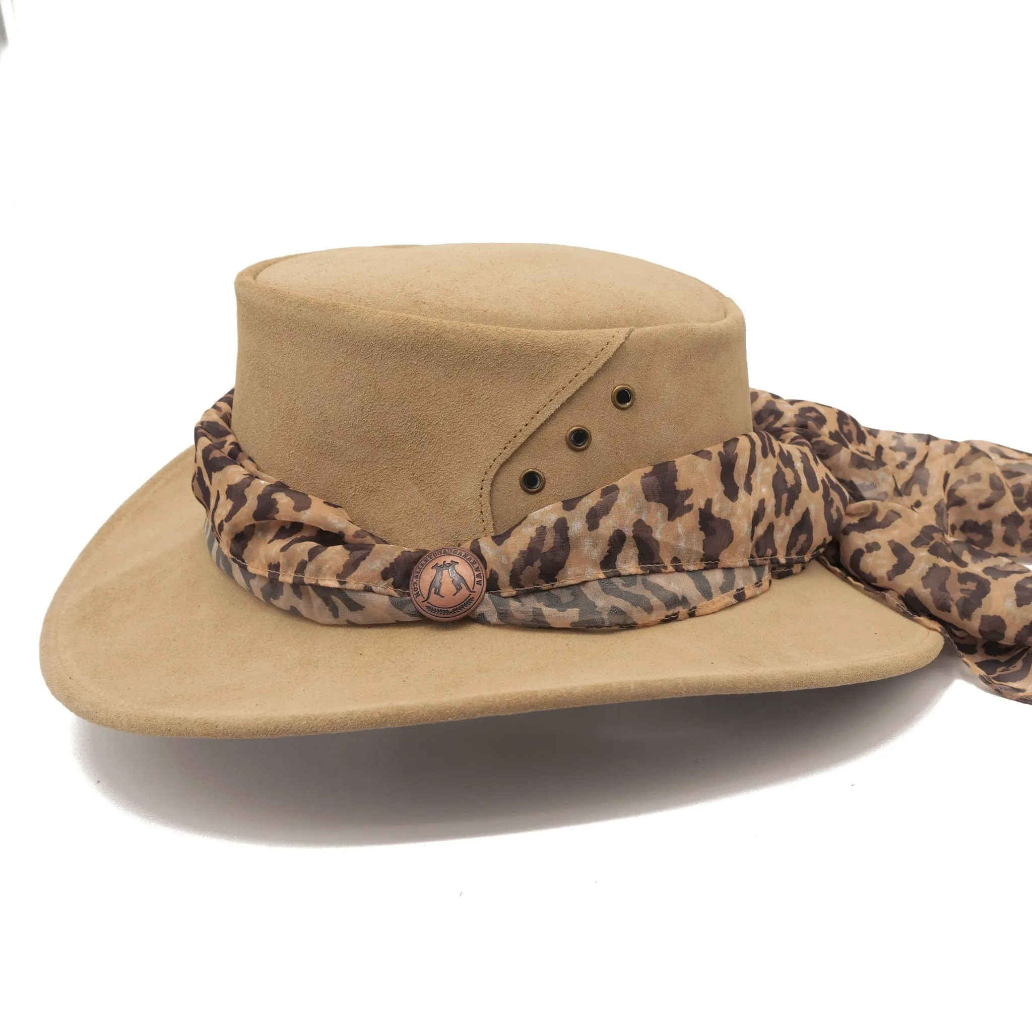 The Alice Suede Hat with Leopard Scarf